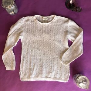 Talbots Fisherman Tunic White Sweater XSP